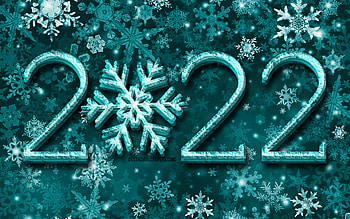 2022 blue 3D digits, , 3D snowflakes, Happy New Year 2022, blue winter backgrounds, 2022 concepts, 3D art, 2022 new year, 2022 on blue background, 2022 year digits HD wallpaper