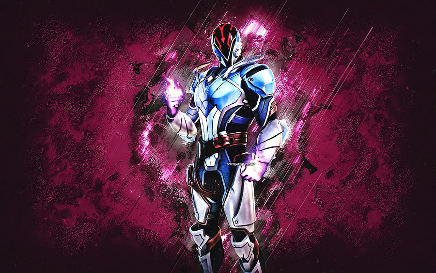 Fortnite Armored The Origin Skin, Fortnite, main characters, burgundy stone background, Armored The Origin, Fortnite skins, Armored The Origin Skin, Armored The Origin Fortnite, Fortnite characters HD wallpaper