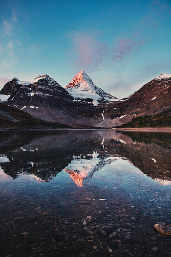 Nature, Mountains, Rocks, Lake, Reflection, Snow Covered, Snowbound HD phone wallpaper