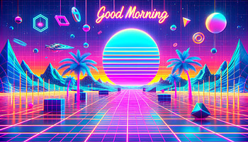 Retro Synthwave Sunrise, good morning, retro, synthwave, Digital Art, landscape HD wallpaper