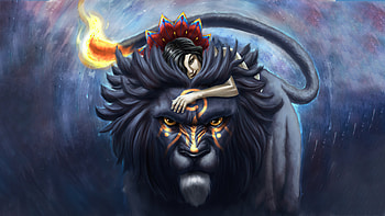 The Girl And The Lion , artist, artwork, digital-art, artstation HD wallpaper
