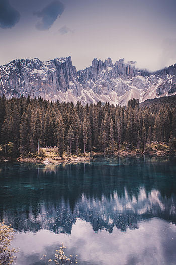 Nature, Trees, Sky, Mountains, Lake, Reflection HD phone wallpaper