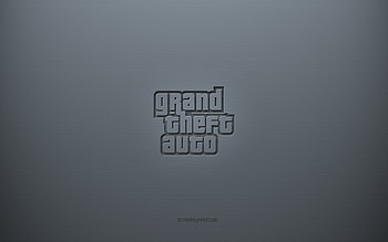 GTA logo, gray creative background, GTA emblem, gray paper texture, GTA, gray background, GTA 3d logo, Grand Theft Auto HD wallpaper