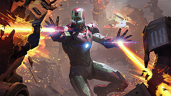 2020 Iron Man Fire Blaster , iron-man, superheroes, artwork, artist, artstation HD wallpaper