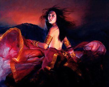 RedDance, lady, dance, cg, red, girl HD wallpaper