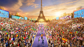 2024 Summer Olympics Games Paris, olympic games, Paris, Olympic Games Paris 2024, Eiffel Tower HD wallpaper