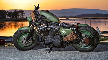 Green Harley Davidson HD wallpaper