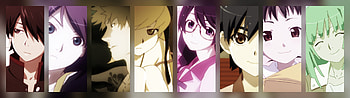 Bakemonogatari dual screen []. HD wallpaper