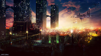 Quad Sci‑Fi City — Neon Metropolis, Sci Fi, city, sci fi city HD wallpaper