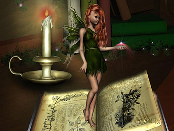 fantasy, girl, book, candle HD wallpaper