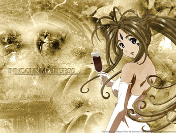 Innocent Goddess, goddness, Belldandy, Megami, gold, wine, grunge HD wallpaper