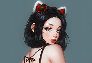 Christmas Anime Girl, anime-girl, anime, artist, artwork, digital-art HD wallpaper