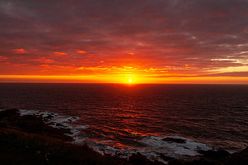 Nature, Sunset, Sky, Sea, Waves, Horizon HD wallpaper