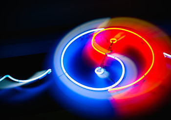 Dark, Shine, Light, Neon, Backlight, Illumination, Yin And Yang HD wallpaper