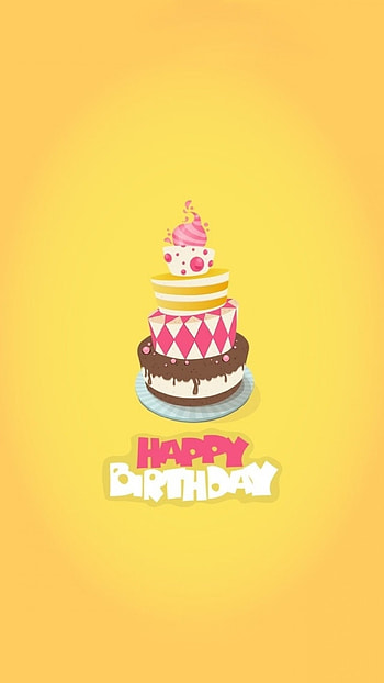 Happy Birtay, Yellow Background HD phone wallpaper