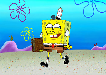 SpongeBob picked up the wrong book -, SpongeBob SquarePants HD wallpaper