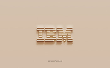 IBM logo, brown plaster background, IBM 3d logo, brands, IBM emblem, 3d art, IBM HD wallpaper