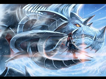 samurai and dragon, dragon, samurai HD wallpaper