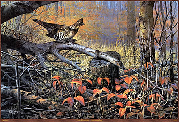 Don Kloetzke - Autumn Ivy, painting, bird, art, nature, don kloetzke HD wallpaper