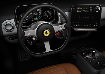 Ferrari Luce — Cockpit, Vehicle, Steering Wheel, Car Interior, Dashboard, Sports Car HD wallpaper
