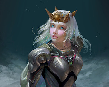 Cyborg girl, blonde, grey, fantasy, art, cyber, luminos, armor, cyborg, frumusete, nero gen HD wallpaper