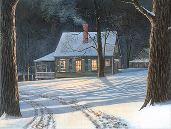 House in winter, winter, holiday, snow, christmas, tree HD wallpaper