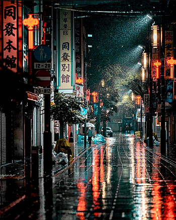 Japan, street_light, road_surface HD phone wallpaper