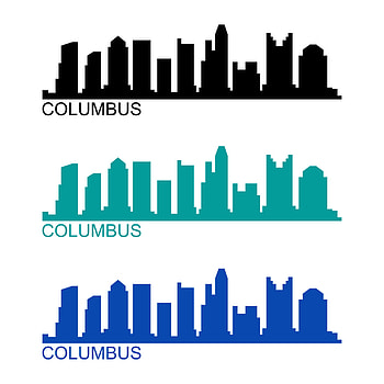 Columbus Skyline, White background, Vector art, Modern cityscape HD phone wallpaper
