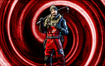 Turk, red grunge background, Fortnite, vortex, Fortnite characters, Turk Skin, Fortnite Battle Royale, Turk Fortnite HD wallpaper