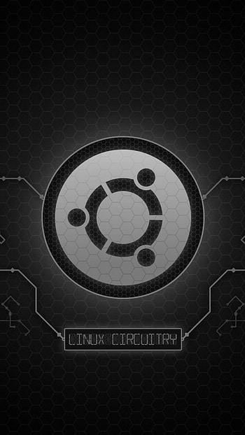 Ubuntu Linux Circuitry: Sleek Black Tech, black, Linux, circuit, logo, technology HD phone wallpaper