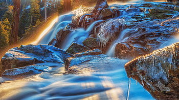 Icy Eagle Falls, california, ics, cascades, water, tahoe, usa HD wallpaper