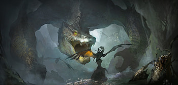 Dragon, fantasy, art, luminos, yakun wang HD wallpaper