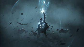 Thor Artwork 2020, thor, superheroes, artist, artwork, digital-art, minimalism, minimalist HD wallpaper