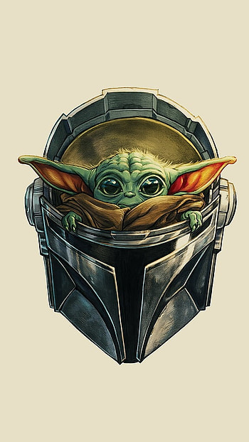 Baby Yoda, Painting, mandalorian HD phone wallpaper