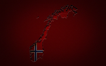 Norway map, , European countries, Norwegian flag, red carbon background, Norway map silhouette, Norway flag, Europe, Norwegian map, Norway, flag of Norway HD wallpaper