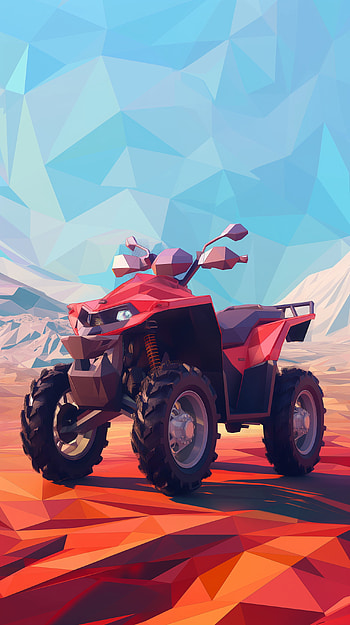 Stylish Geometric Quad Bike, quad HD phone wallpaper