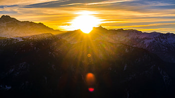 Nature, Sunrise, Mountain, Ultra HD wallpaper
