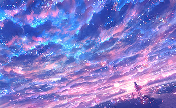 Anime, sky, girl, art HD wallpaper