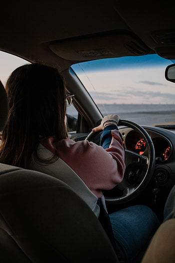 Miscellanea, Miscellaneous, Car, Machine, Girl, Steering Wheel, Rudder, Salon HD phone wallpaper