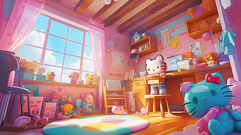 Hello Kitty Anime Room, Anime, sanrio, Hello Kitty HD wallpaper