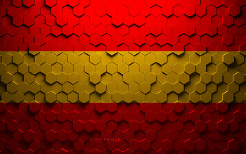 Flag of Karlsruhe, honeycomb art, Karlsruhe hexagons flag, Karlsruhe, 3d hexagons art, Karlsruhe flag HD wallpaper