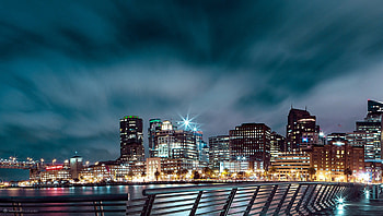 San Francisco, night, architecture, city, beautiful, usa, skyscrapers, lights, clouds HD wallpaper