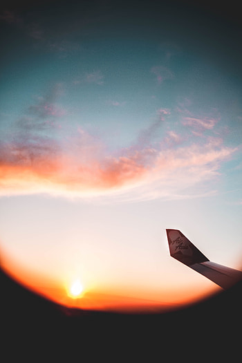 Sunset, Miscellanea, Miscellaneous, Porthole, Wing, Plane, Airplane, View HD phone wallpaper