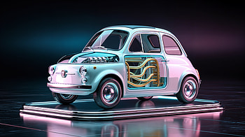 Fiat Classic Engine Cutaway Ultra, Fiat, electric car, vintage car HD wallpaper