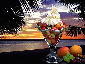 getting your vitamins, fruit, sky, nature, beach HD wallpaper