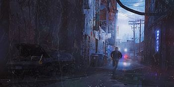 Scifi Cyberpunk Running Man, scifi, artist, digital-art, running, artwork, cyberpunk, artstation HD wallpaper
