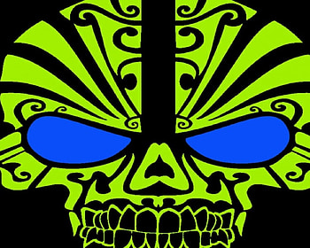 Frenchcore Gabbernetz, blue, black, hardcore, cyrillotekk, skull, evil, labrano, gabbernetz, yellow, frenchcore, gizzzi HD wallpaper