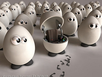 great ESCAPE!, footsteps, robot, eggs HD wallpaper