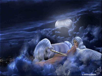 Above It All-Amanda Walsh, horses, amanda walsh, abstract, fantasy horses, unicorn HD wallpaper