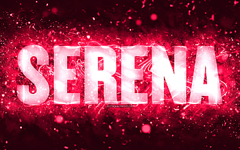Happy Birtay Serena, , pink neon lights, Serena name, creative, Serena Happy Birtay, Serena Birtay, popular american female names, with Serena name, Serena HD wallpaper